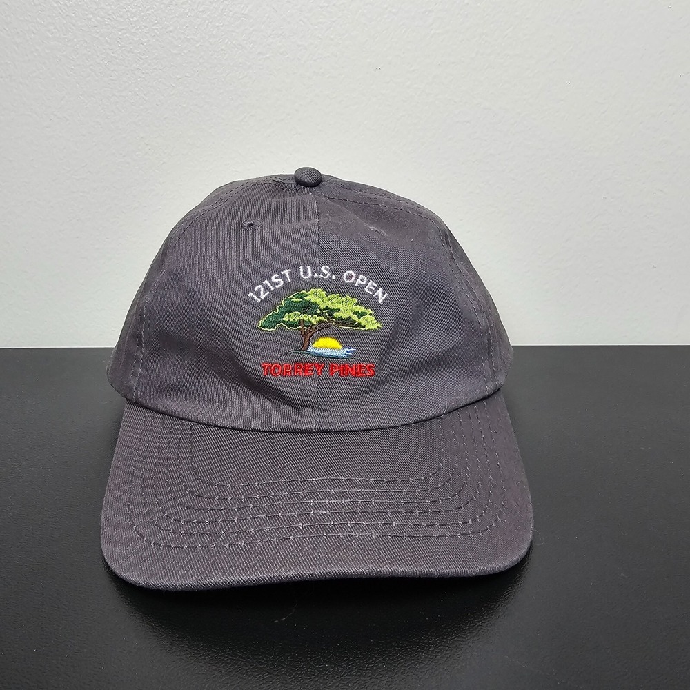 USGA Hat Cap‎ Mens Strap Back Grey 121st US Open Torrey Pines Performance Golf